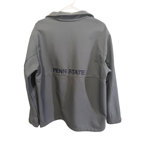 Columbia Penn State Softshell Jacket Men’s Large Gray Fleece Lined Full Zip PSU - Picture 9 of 10